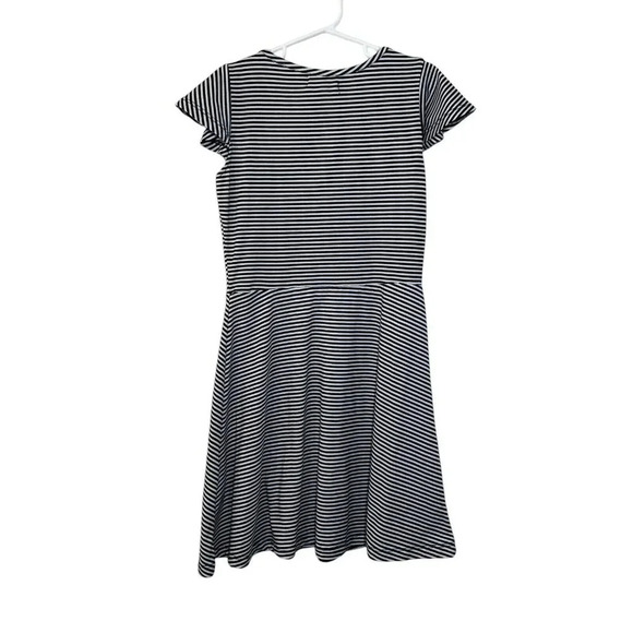 Btween Girls Dress Size 8 Black And White Stripes Pattern Tassels Short Sleeve - Picture 2 of 3